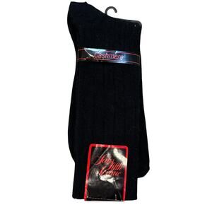 Vintage Saks Fifth Avenue Cashmere Blend Ribbed Socks USA Made Black NOS